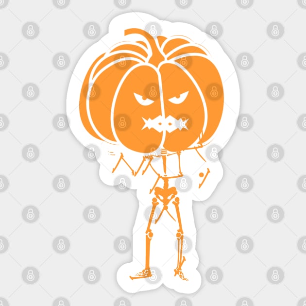 Halloween spirit pumkin skeleton skull Sticker by Toozidi T Shirts